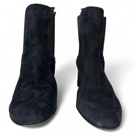 AGL Women's Lisette Almond Toe Mid Heel Stretch Booties EU 38.5 Black - Picture 2 of 16